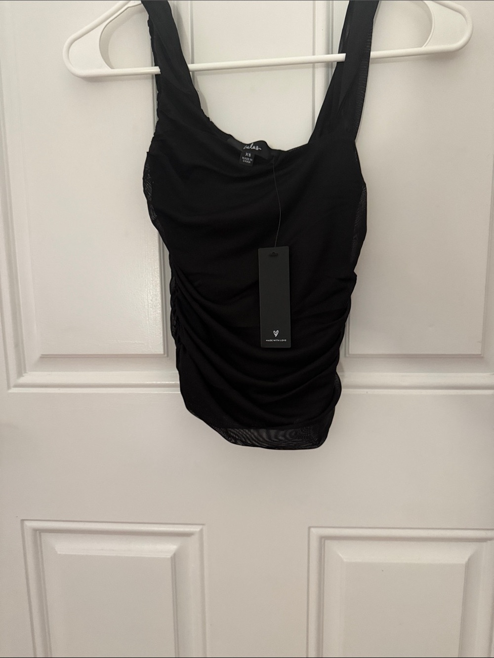 Lulu's Black Ruched Tank Top